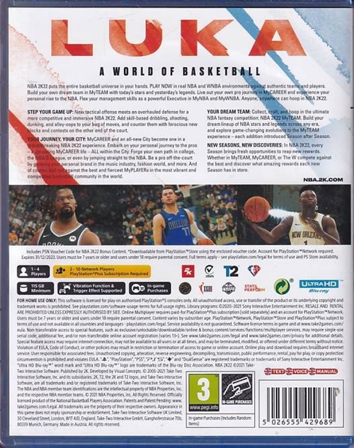 NBA 2K22 - PS5 (A Grade) (Genbrug)